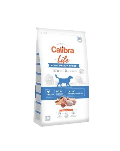 CALIBRA Dog Life Adult Medium Breed Chicken 12 kg + recompense caini SIMPLY FROM NATURE