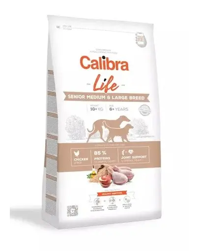 CALIBRA Dog Life Senior Medium&Large Chicken hrana uscata pentru caini seniori de talie medie si mare 12 kg
