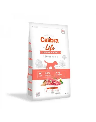 CALIBRA Dog Life Starter Puppy Lamb 12 kg cu miel pentru căței, femele gestante și lactante