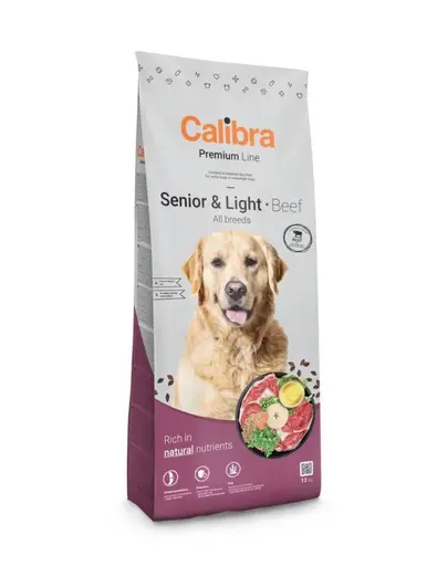 CALIBRA Dog Premium Senior Light All Breeds 12 kg hrană monoproteică cu vită pentru câini seniori sau supraponderali