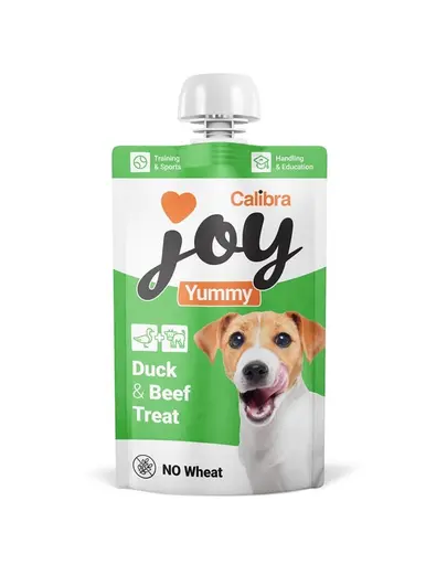 CALIBRA Joy Dog Yummy Duck and Beef Treat 100 g recompensă cremoasă pentru câini cu rață și vită