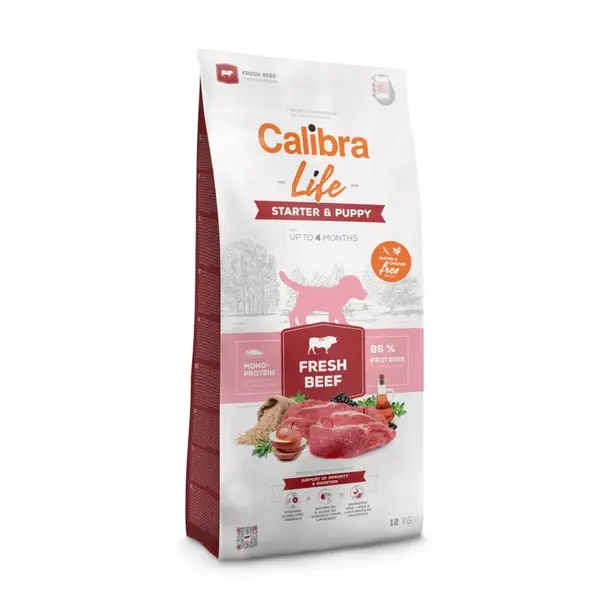 CALIBRA Life Starter & Puppy, XS-XL, Vită, hrană uscată monoproteică câini junior, 12kg