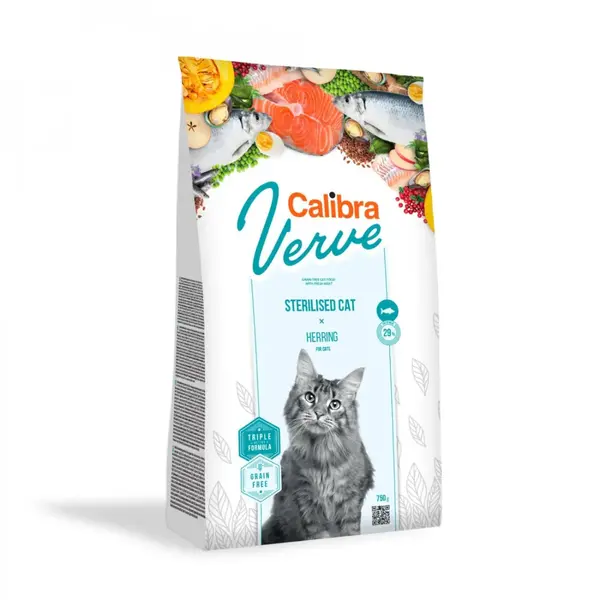 CALIBRA Verve GF Sterilised , Hering, hrană uscată fără cereale pisici sterilizate, 3,5kg