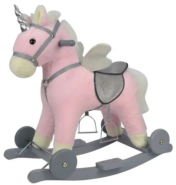 Căluț Balansoar de plus Chipolino - Cu roți, roz
