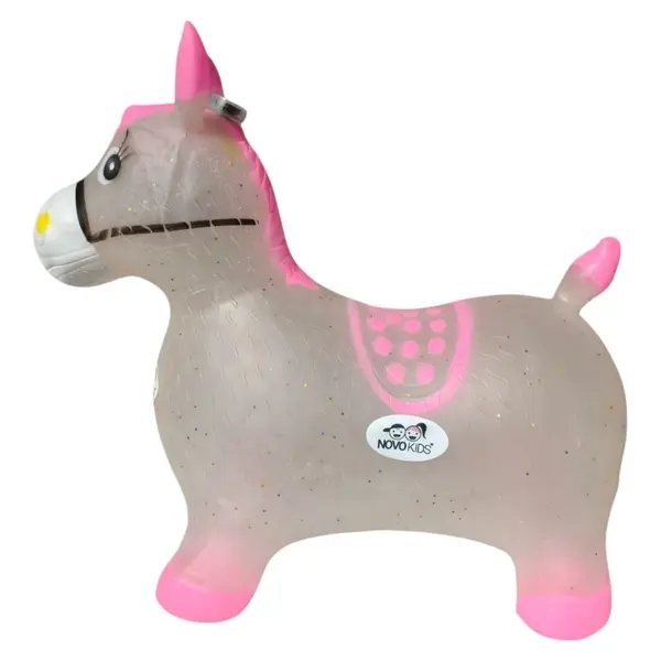 Calut de sarit gonflabil Novokids Jumping Donkey, cu sunete si lumini 55x50x25 cm rozgri