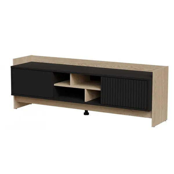 Cama MEBLE Comoda, Cama Meble Pporto 2D, 150x38x50 cm, culoare, 1 raft, Negru-Bej