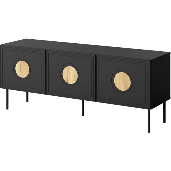 Cama MEBLE Comoda pentru TV, Cama Meble, Palazzo, PAL-MDF, 150x42x60cm, Negru