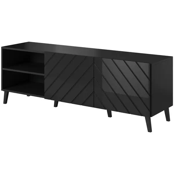 Cama MEBLE Comoda TV Cama Meble Abeto 150x42x52cm, Negru