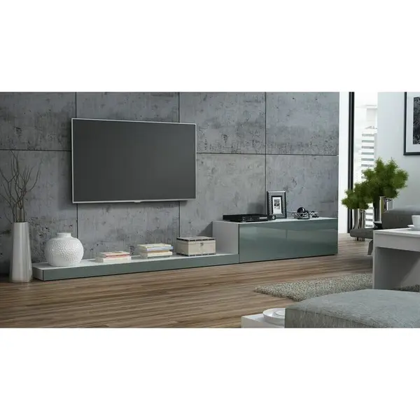Cama MEBLE Comoda TV Cama Meble Life, 300-42-35 , Alb-Gri