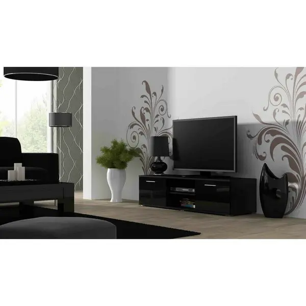 Cama MEBLE Comoda TV Cama Meble Soho 140, Negru