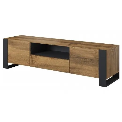 Cama MEBLE Comoda TV Cama Meble Wood, 1800x440x480 mm, Maro-Negru