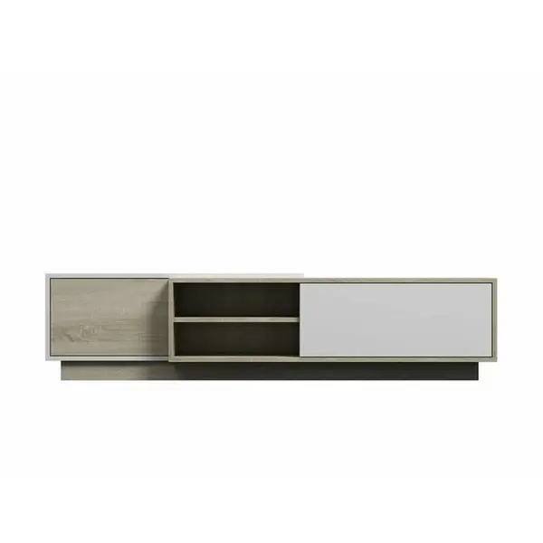 Cama MEBLE Comodap TV Cama Meble, Sigma1 180, PAL-MDF, Stejar sonoma-Alb lucios