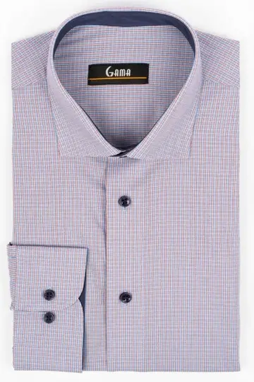 Camasa barbati 24-1917 Regular Fit , bleu/carouri rosu si alb, Gama | marimea 41/42