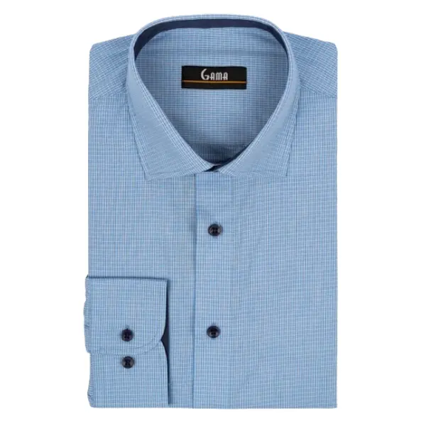 Camasa barbati 24-1918 Regular Fit, bleu/carouri alb si bleumarin, Gama | marimea 43/44