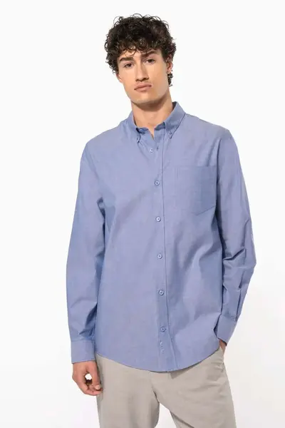 Cămașă bărbați Oxford albastru deschis Kariban mărimea 3XL Cămașă bărbați Oxford albastru deschis Kariban mărimea 3XL