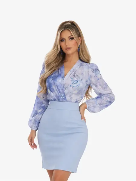 Camasa Eleganta tip Body "Betina", Albastru - XL