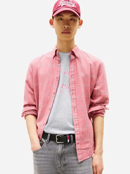 Camasa Tjm Essntl Twill Check Reg Shi