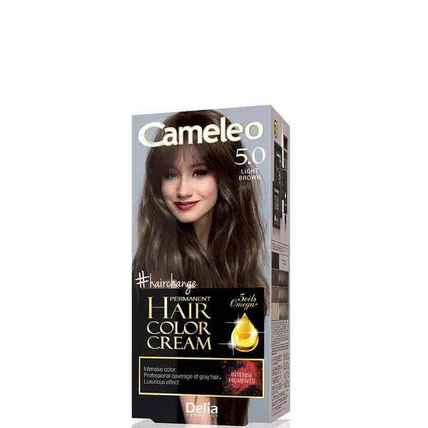 Cameleo Permanent Hair Color Cream Kit with Omega+ - 5.0 Light Brown