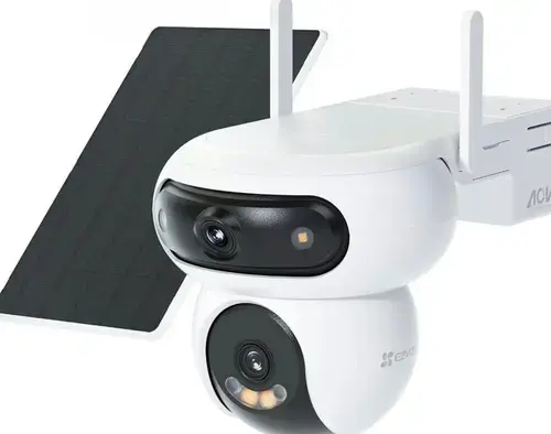 Camera 4G duala cu panou solar Ezviz CS-HB90x/SP(4MP+4MP W4GA), Wi-Fi, 2K+2K, Iluminare duala, rotire de pe mobil, audio, slot microSD