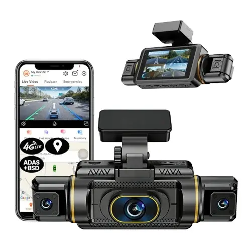 Camera Auto DVR iSEN M77, 4G LTE, 4 Camere 2K + 3 1080P, GPS, ADAS, BSD, WiFi, Ecran IPS Touch 3 , Monitorizare de la Distanta