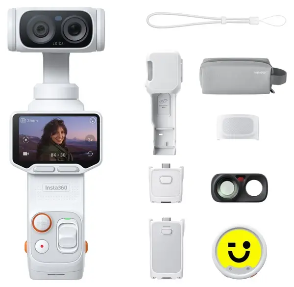 Cameră de acțiune Insta360 - Luna Ultra Creator Bundle, 8K, Stellar White