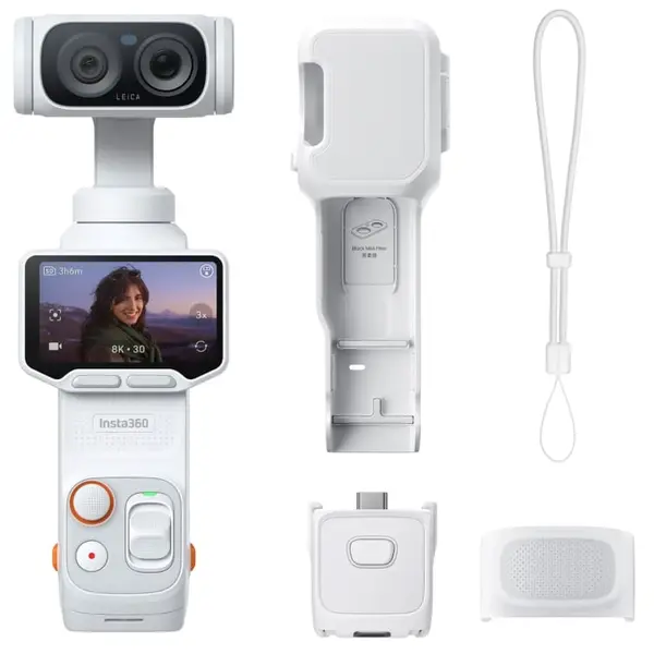 Cameră de acțiune Insta360 - Luna Ultra Standard Bundle, 8K, Stellar White