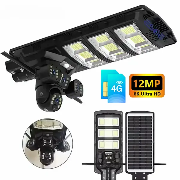 Camera de supraveghere, Q7, 2 lentile funcționale, panou solar integrat, conexiune 4G, viziune nocturna color, detectare miscare, audio bidirectional, rezistenta la apa IP66, Vizualizare panoramica 360°