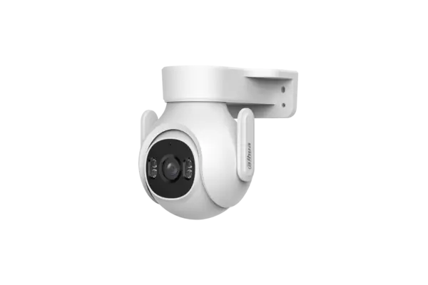 Camera de supraveghere WiFi de exterior Dahua DH‑P3B‑PV, Pan/Tilt 360°, 3MP 2304×1296, WiFi 6, Iluminare Duală inteligentă 30 m, Alarmă sonoră și luminoasă, Detecție AI persoane și vehicule, Urmărire automată, Microfon și difuzor, H.265, Slot microSD, IP