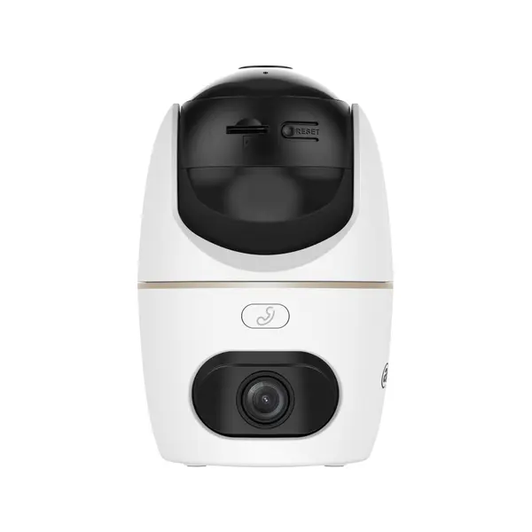 Camera de supraveghere WiFi de interior Dahua Hero Dual DH-H5D-5F, Pan/Tilt 360°, 5+5MP, WiFi 6, Vedere nocturna, Iluminare Duala inteligenta, Detectie AI persoane/animale, Detectie Dual Channel, Urmarire inteligenta, Apel proactiv, Comunicare bidirectio