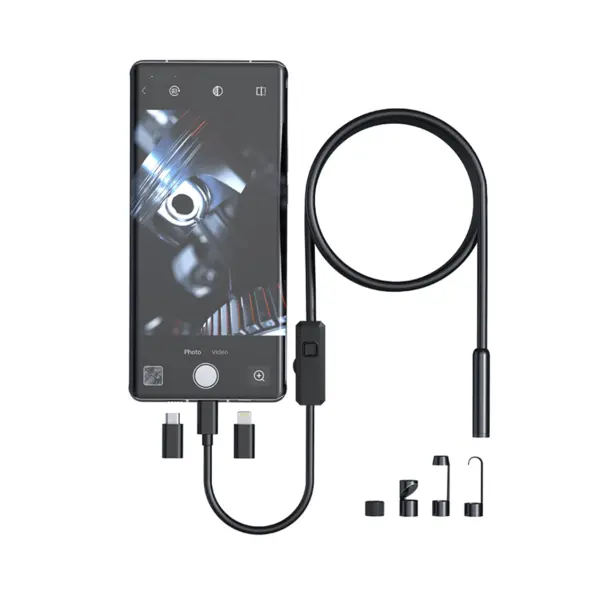 Camera endoscopica industriala HD, sonda 7.9mm, 2MP, compatibila iOS Android, cablu 5m