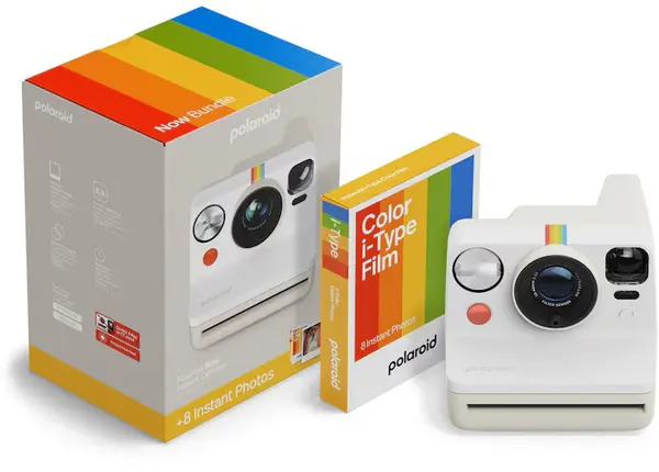 Cameră instantanee Polaroid - Now Gen 3, Pebble White + FilmColor i-Type, 8 fotografii
