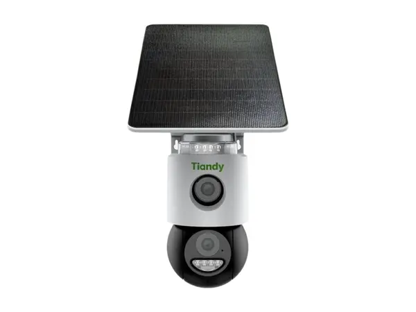 Camera IP 4G cu panou solar Tiandy 6MP Dual Lens IR 30m lumina alba 20m lentile 4mm microfon difuzor microSD IP65 TC-H363U-9DA-4