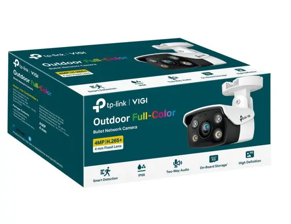 Camera IP Bullet TP-Link VIGI C340, 4MP, IR 30m si Full-Color 30m, lentila fixa 2.8mm/4mm/6mm, PoE, IP67, VIGI C340(4MM)