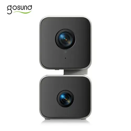 Camera IP Duala Wireless Gosund PC12, 4 MP HD, Night Vision, Alarma detectie miscari umane, Microfon, Inclinare in doua directii, slot MicroSD, IR 10m, fara unghi mort, Tuya cloud (Alb/Negru)