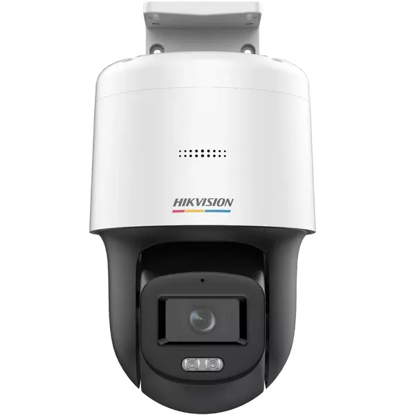 Camera IP PT, ColorVu, 4MP, 4mm, Iluminare Led alb 30m, MicroSD, PoE, Microfon si difuzor, IP66, Hikvision DS-2DE2C400SCG-E(F1)