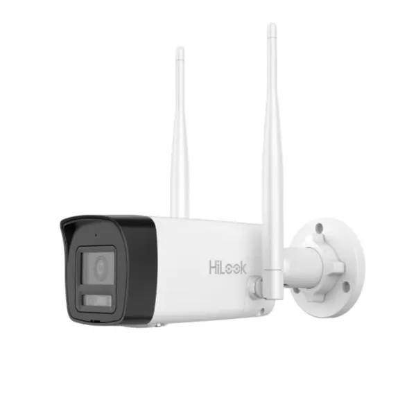 Camera IP WiFi exterior HiLook 4MP Smart Hybrid Light 30m lentila 2.8mm microfon difuzor IP66 IPC-B140HA-LDF-W