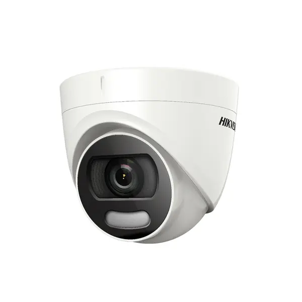 Camera supraveghere Dome Hikvision ColorVu DS-2CE72HFT-E, 5 MP, lumina alba 20 m, 2.8 mm, PoC