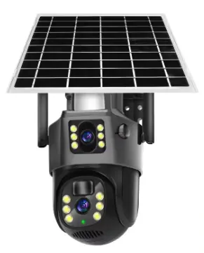 Camera Supraveghere Dubla cu Panou Solar Ultra HD Dual Camera 5MP