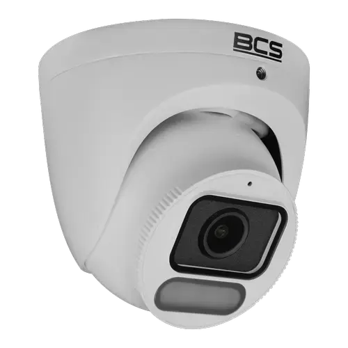 Camera supraveghere exterior BCS POINT BCS-P-EIP28FCL3-Ai1, Dome, 8MP, 3840x2160, 2.8mm, F1.0, 16x Zoom digital, Lumina alba 30m, Rj-45, PoE, IP67 (Alb)