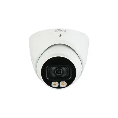 Camera supraveghere exterior Dome cu iluminare duala Dahua HAC-HDW1500T-IL-A-0280B-S2, 5 MP, IR/lumina alba 40 m, 2.8 mm, microfon