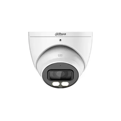 Camera supraveghere exterior Dome cu iluminare duala Dahua HAC-HDW1801T-IL-A-0280B-S2, 4K, IR/lumina alba 40 m, 2.8 mm, microfon