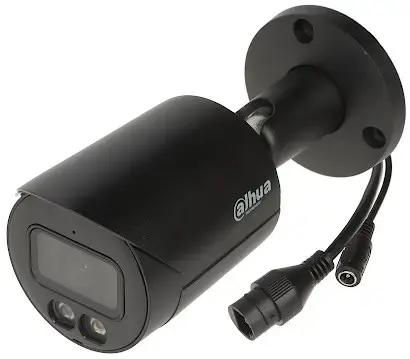Camera supraveghere exterior IP cu iluminare duala Dahua IPC-HFW2249S-S-IL-0, 2MP, 2.8 mm, IR/lumina alba 30m, microfon, slot card, PoE (Negru)