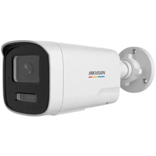 Camera supraveghere exterior IP cu iluminare duala Hikvision ColorVu DS-2CD1T27G2H-LIUF/SL(2.8MM) 2MP, 2.8 mm, IR/lumina alba 50 m, microfon si difuzor, slot card, PoE, lumina stroboscopica