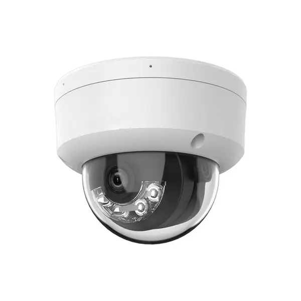 Camera supraveghere exterior IP Dome cu iluminare duala Hikvision AcuSense DS-2CD2143G2-LIS2U, 4 MP, 4 mm, IR/lumina alba 30 m, microfon dual, slot card, PoE