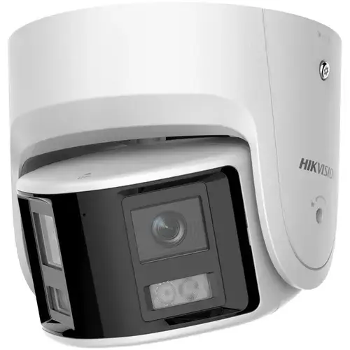 Camera supraveghere exterior IP Dome panoramica Hikvision ColorVu DS-2CD2347G2P-LSU/SL(C), 4 MP, 2.8 mm, lumina alba 30 m, PoE, unghi vizual 180 grade, slot card, microfon, sirena, stroboscop