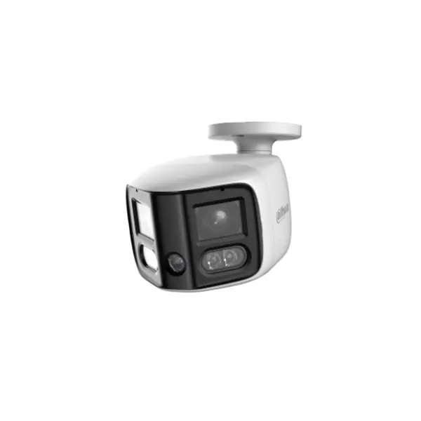 Camera supraveghere exterior IP panoramica cu lentila si iluminare duala Dahua WizSense IPC-PFW31259S-A180-E2-AS-PV-0280B, 2 x 6 MP, 2 x 2.8 mm, IR/lumina calda 30/30 m, detectie AI, alarma, microfon dublu, difuzor, slot card, PoE