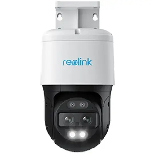 Camera supraveghere exterior rotativa IP Speed Dome PTZ Reolink TrackMix P760, 4K, 2.8 + 8 mm, lumina alba / IR 15 m, dual band, slot card, microfon si difuzor, PoE (Alb)