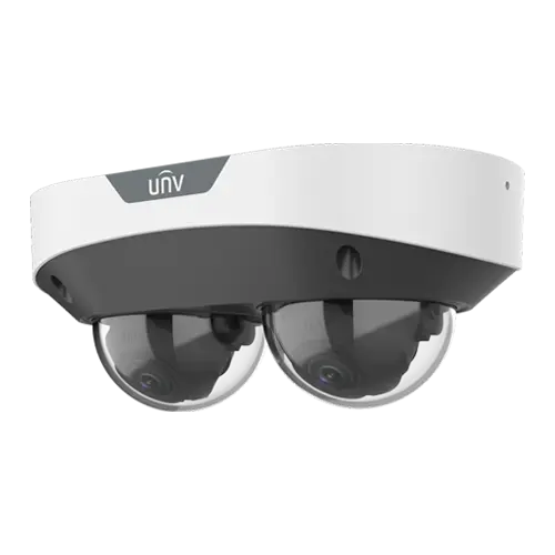 Camera supraveghere IP, 2 x 4MP, lentila 2.8mm, IR 30m, Microfon, Alarma, PoE, IK10 - UNV IPC3224SS-ADF28K-I1