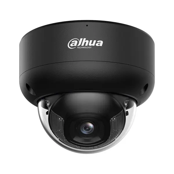 Camera supraveghere IP Dome cu iluminare duala Dahua WizSense IPC-HDBW3849E-AS-IL-0280B-BLACK, 8 MP, 2.8 mm, IR/lumina alba 30 m, slot card, microfon, AcuPick, detectie faciala, PoE, neagra