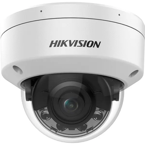 Camera supraveghere IP Dome cu iluminare duala Hikvision ColorVu DS-2CD2187G2H-LISU, 4 mm, 8 MP, IR/lumina alba 30 m, slot card, microfon, clasificare om/vehicul, PoE